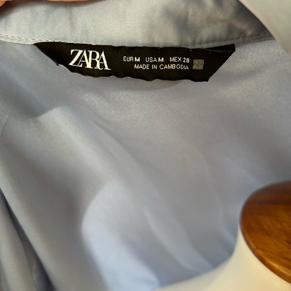 Zara Satin Sleeveless Top Drapey Neck Tie - Picture 4 of 4